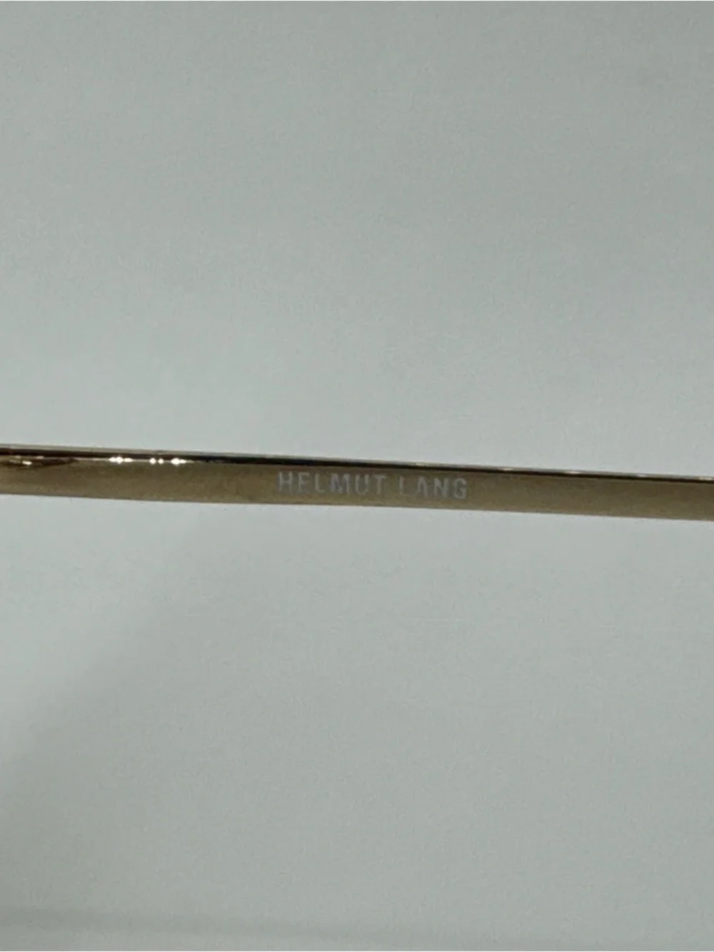 Vintage 1990s Helmut Lang Original Sunglasses Gold Tone Frame Brown Lens w/ Case